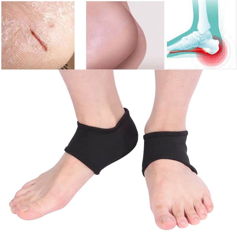 woobles 2 Pair/Set Silicone Gel and Neoprene Heel Sleeves,Relieve Foot Cracked Pain Skin Care Protector Socks - Image 4